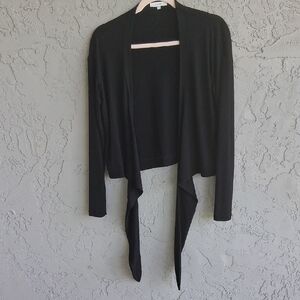 Vince Black Cardigan Sweater Asymmetrical Design
